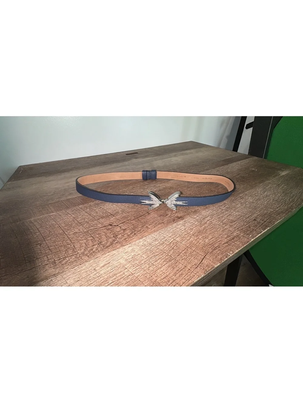 Kate Spade Kissing Bird Belt Dark blue Rhinestones In the Hoop  S/XS